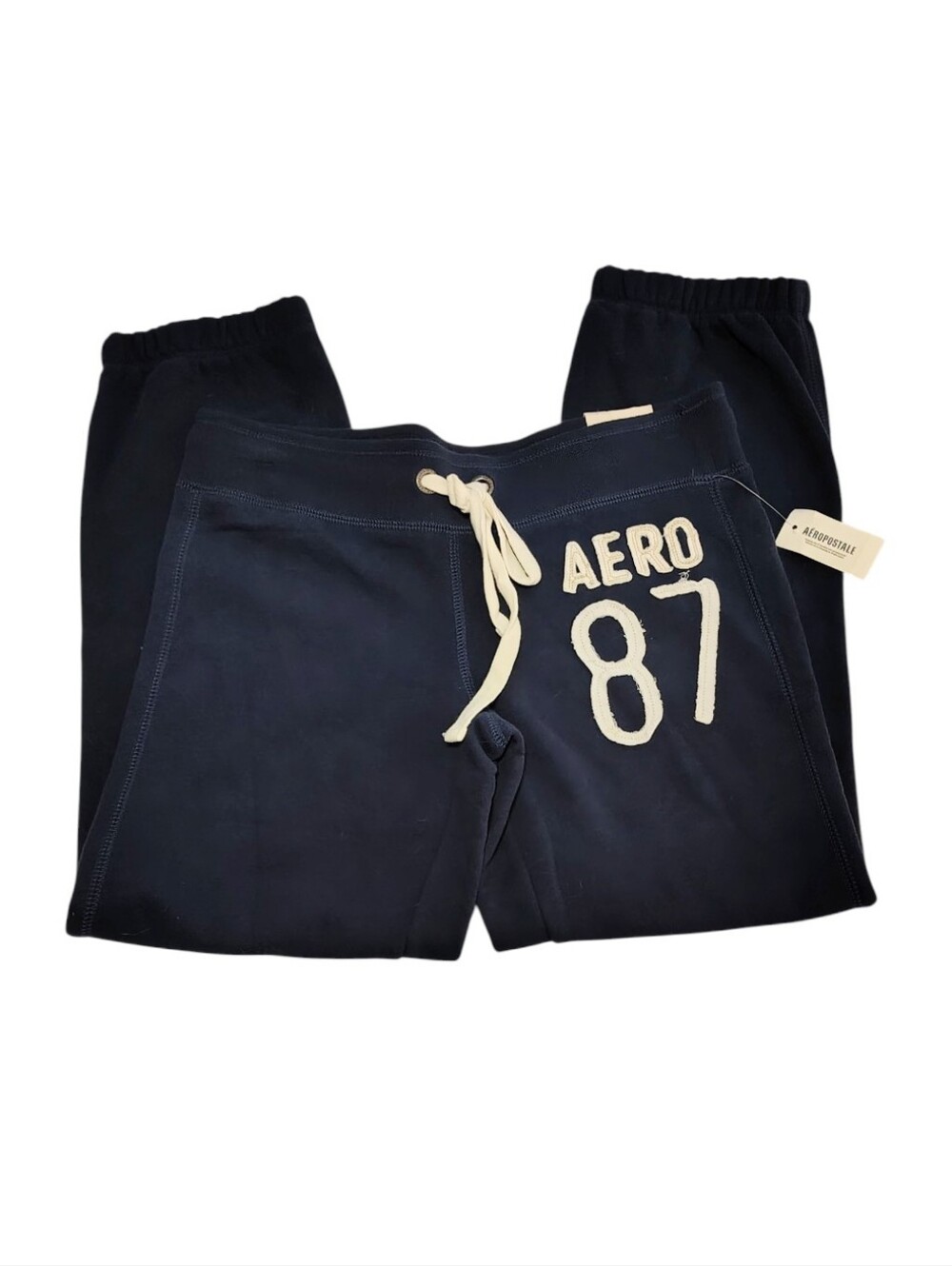 NWT Aeropostale Blue Cropped Lounge Pants With 87 Brand Logo Size Extra Small
